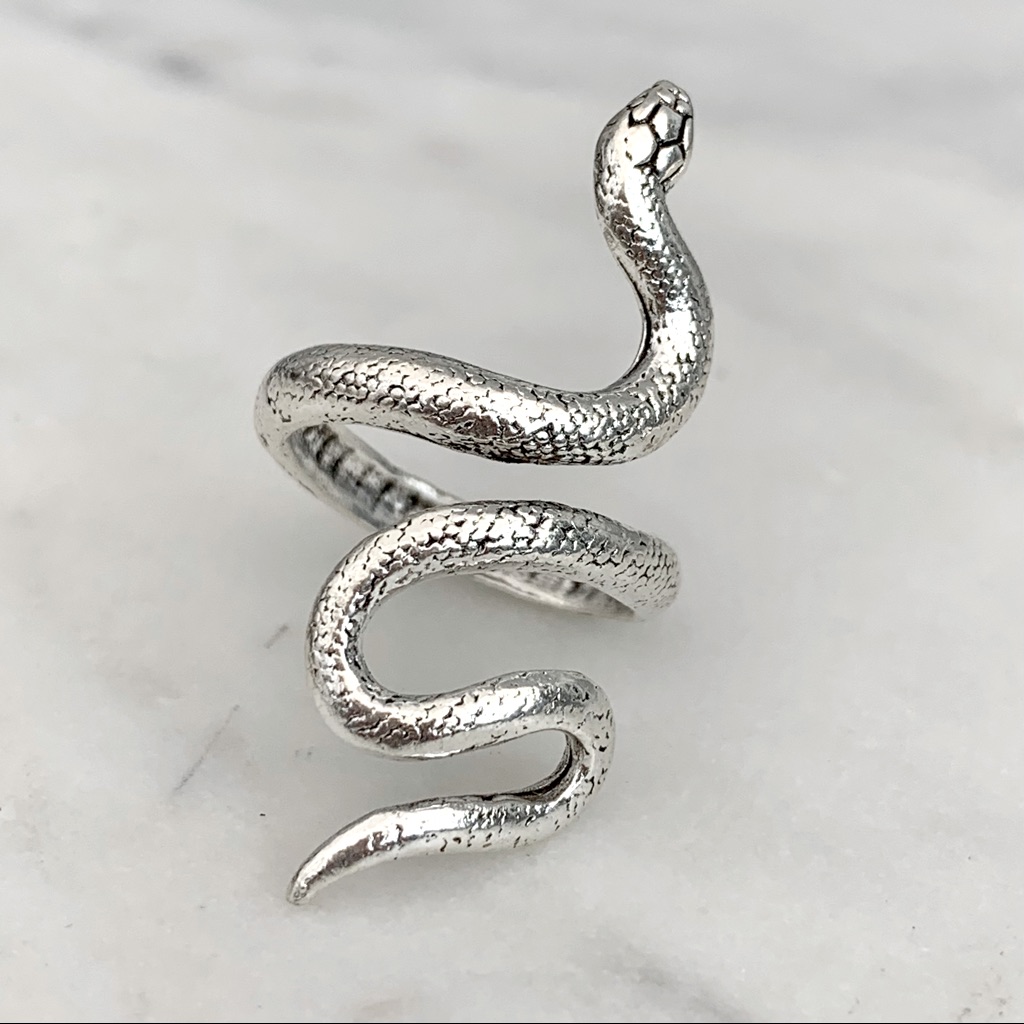 Snake Statement Ring - Silver